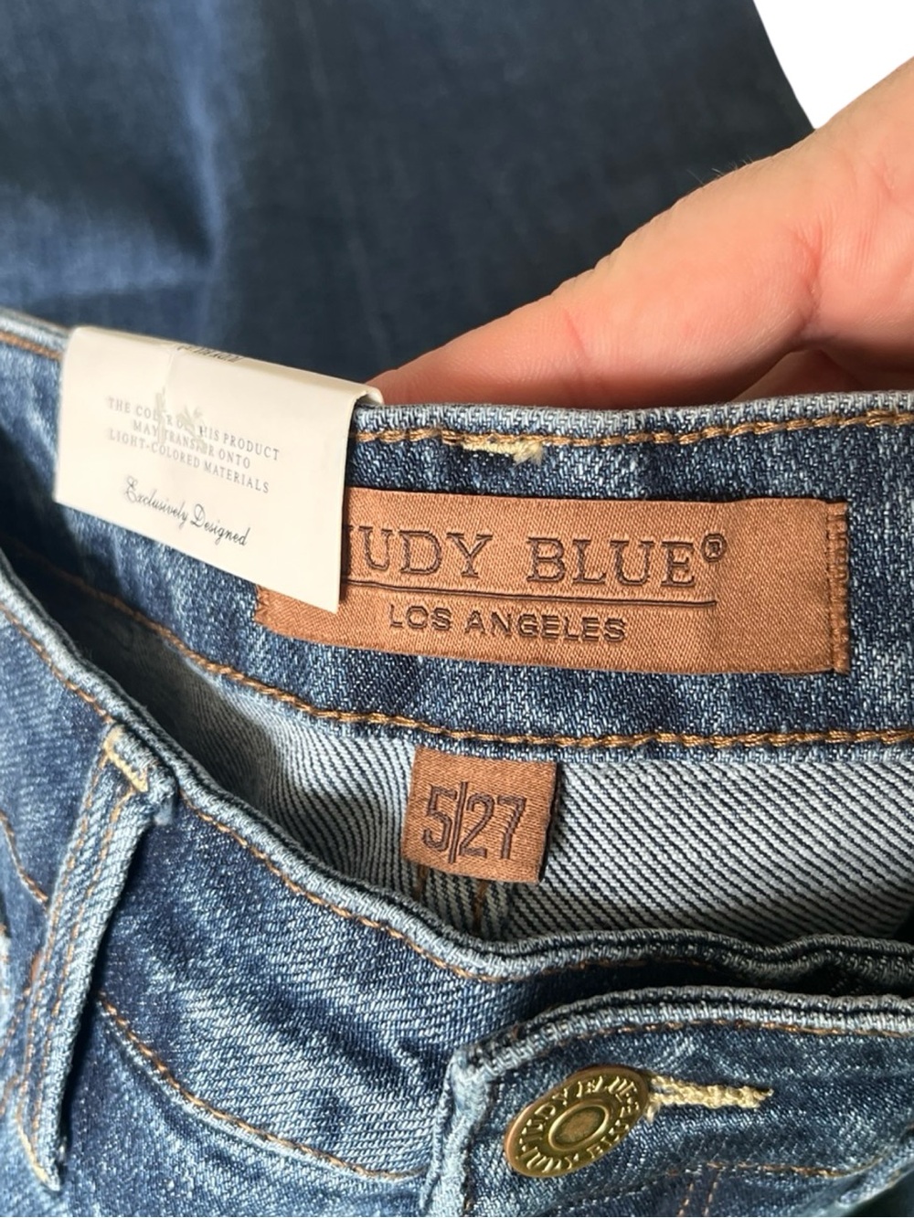 NEW Judy Blue Jeans Retro Wide High Waist Dark Blue Denim Womens Size 5/27 - Picture 6 of 10